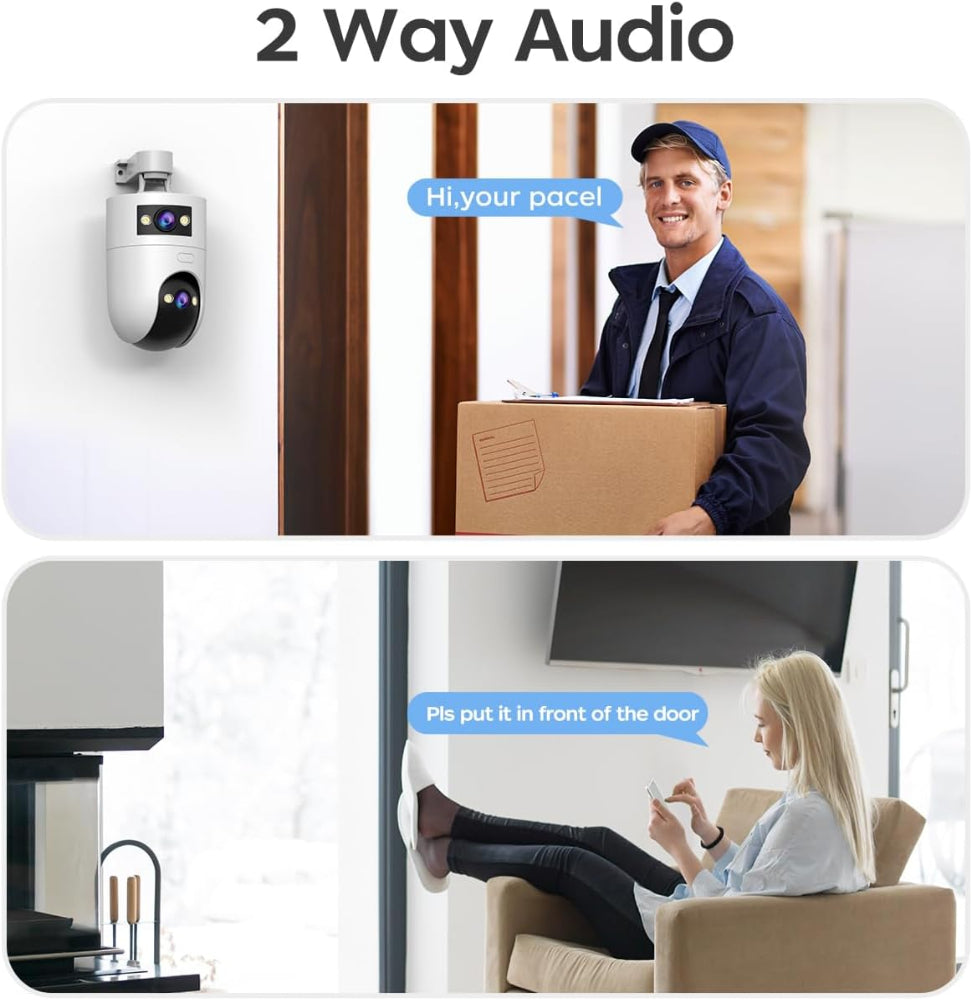 Wireless CCTV camera with two-way audio and cloud storage features