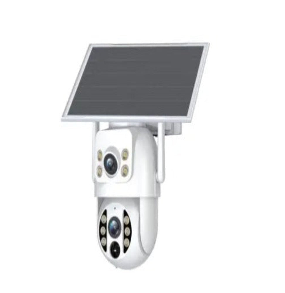 Automatic tracking camera with 5X zoom and solar panel