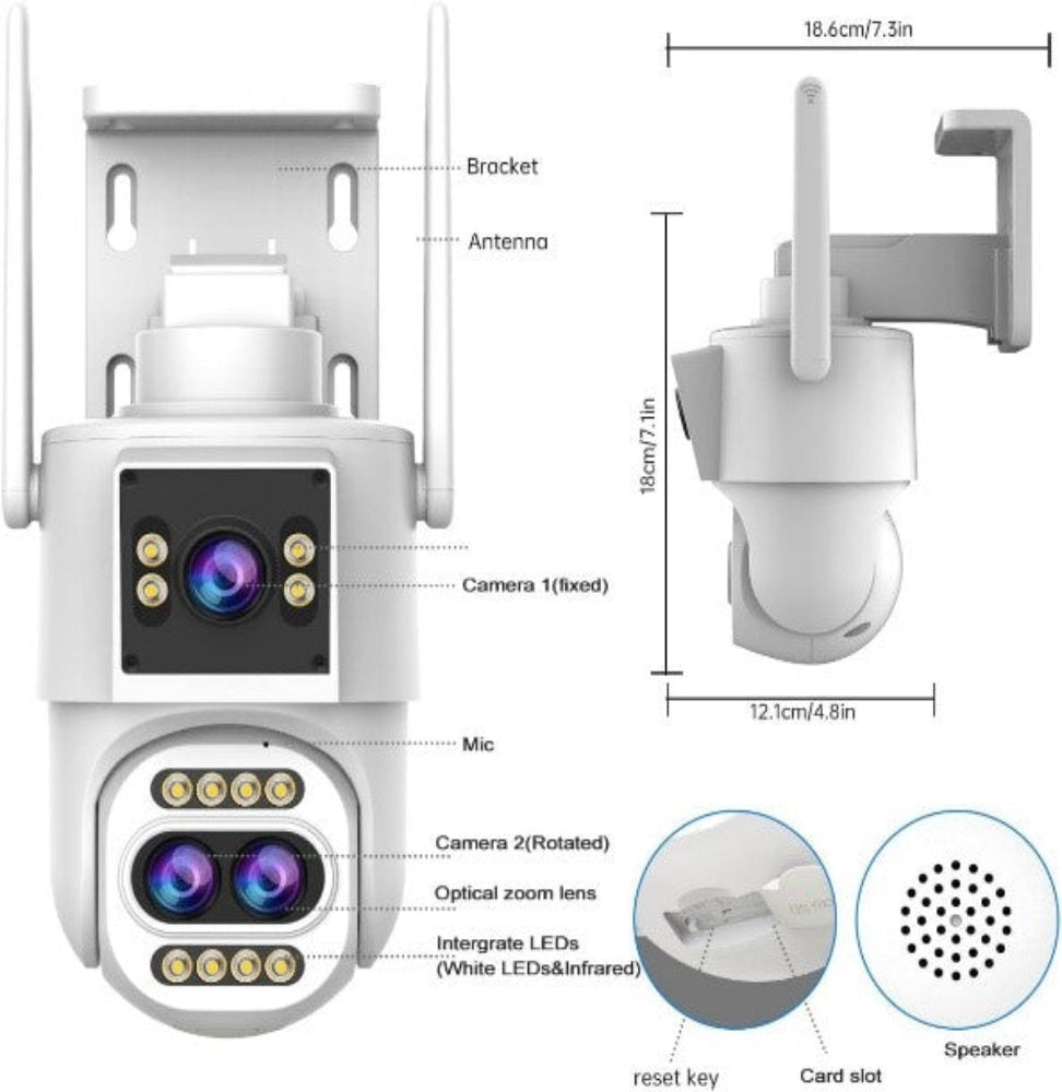 Close-up of camera’s reset key and microSD card slot.