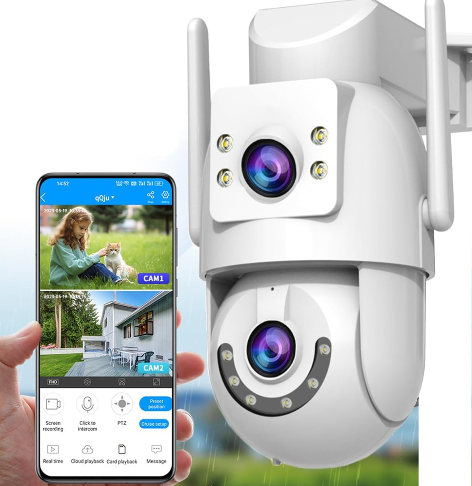 Jooan Vision dual lens outdoor WiFi security camera with smartphone app live view
