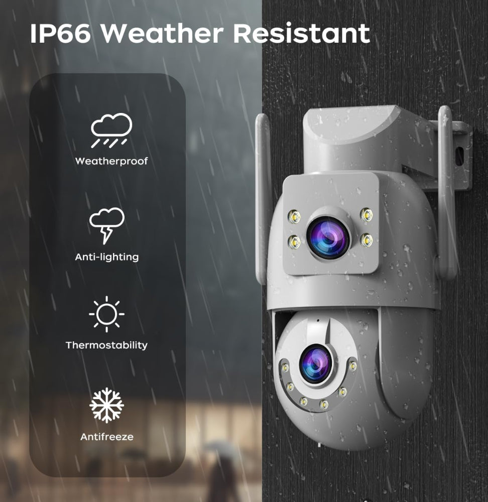 Outdoor waterproof surveillance camera with mobile app interface