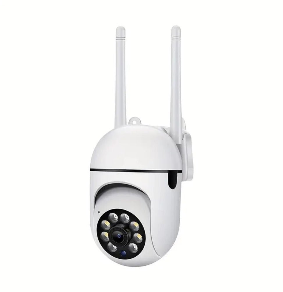 Wireless outdoor PTZ camera with dual antennas and night vision LEDs